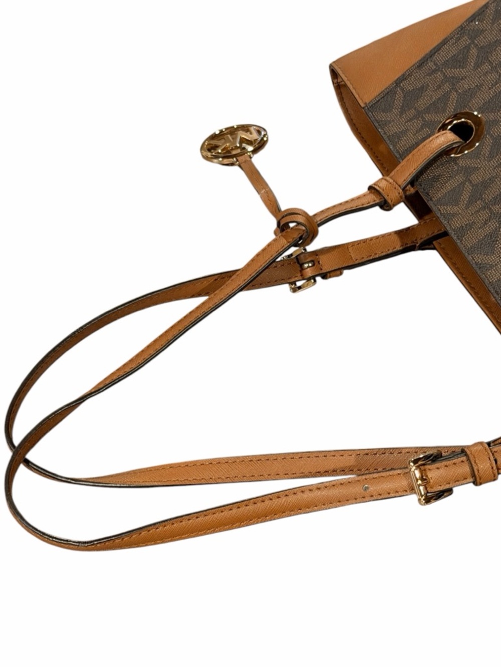 Michael Kors Jet Set Brown Monogram Coated Canvas Tote Bag - Picture 11 of 14